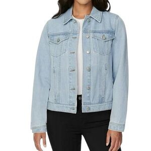 Buffalo David Bitton Women’s Light Indigo Cropped Denim Trucker Jacket XS NWT